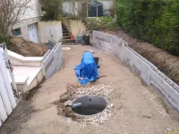 Rénovation d'une cour avec Création de puisards chez un particulier près de Troyes (1)